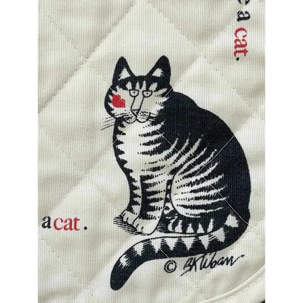Vintage B. Kliban Placemats Love A Cat Quilted Set Of 4 Grandmacore Cottage USA